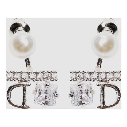 M27-Amorita boutique Simple mini Simulated-pearl geometric earrings