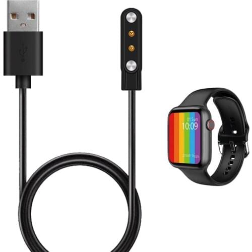 2pin 4mm Magnetic Smartwatch Dock Charger Adapter USB Charging Cable Cord for iWO W26 40MM 44MM Pro Smart Watch Accessories