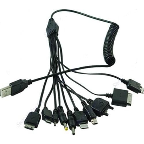 New Multi-Function Charger Cable 10 in 1 Universal Micro Mini USB Cables Multi Jack Charger Cable Spring Line Bundles