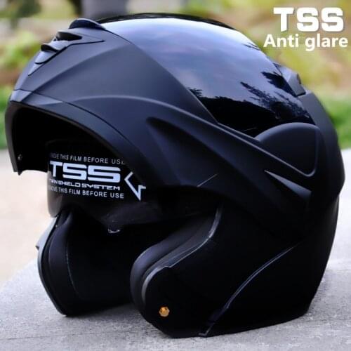 Vcoros flip up motorcycle helmet modular full face helmets with inner black sunny visor dual lens moto racing helmets S M L XL