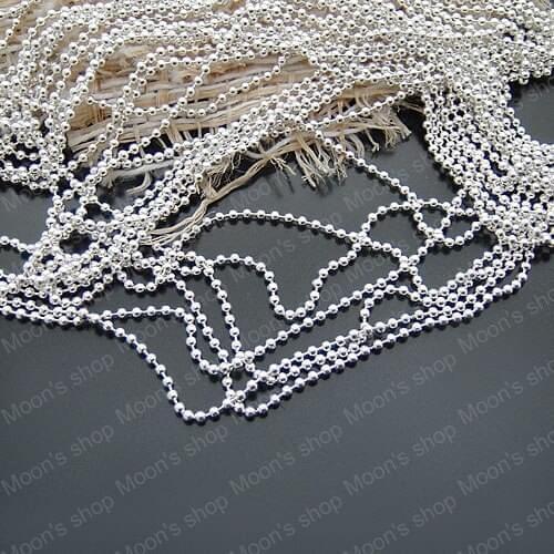 Wholesale Bead Diameter 1mm/1.2mm/1.5mm/2mm/2.4mm Silver color Copper / Iron Ball Chains Accessories 5 Meter (JM2643)