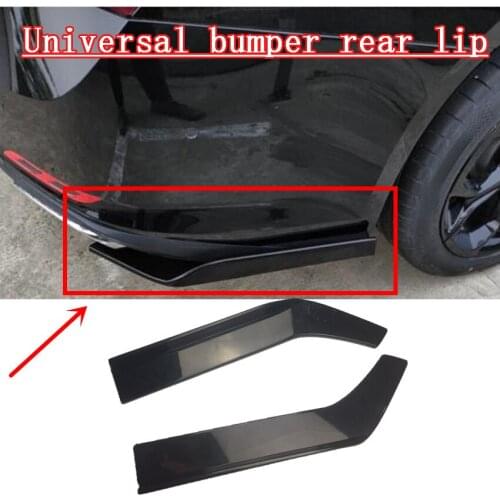Pair Univeral Rear Lip Wrap Angle Splitters Bumper Spoiler Diffuser Anti-crash Winglet Wings Bumper Carbon Look / Glossy Black