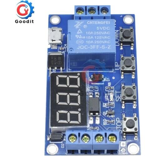 DC 5V 12V 24V LED Digital Time Delay Relay Micro USB Automation Cycle Delay Timer Relay Control Off Switch Timing Delay WS16