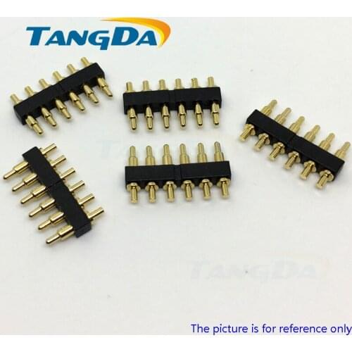 TANGDA DIP pogo pin connector Gold-plated 6P 6pin pitch: 2.5mm electrical current: 1.2A 4mm 5mm 6mm 7mm 8mm 10mm AW