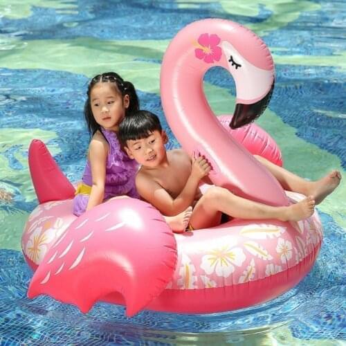 Rooxin 150cm Flamingo Pool Float Inflatable Bed Air Mattress Swimming Circle for Adult Kids Swim Ring Beach Party Pool Toys
