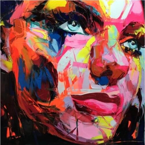 Hand Painted abstract Francoise Nielly designer Cool face Art Untitled Oil Painting Canvens Bedroom hallway Artwork Fine Art