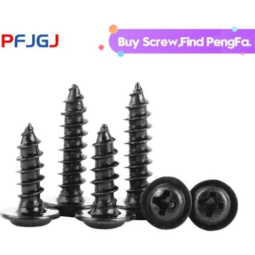 Peng Fa Round head self tapping screw with pad PWA screw, screw interface screw, black M1.7M2M2.3M2.6M3M4