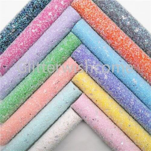 Glitterwishcome 21X29CM A4 Size Synthetic Leather, Chunky Glitter Leather with Number Leather fabric Vinyl for Bows, GM4026A