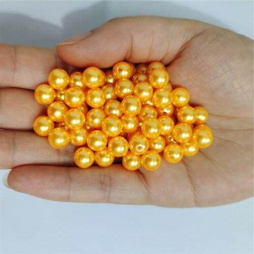 Topaz 3-12mm straight holes round imitation plastic pearl beads for jewelry accessories Beads & Jewelry Making