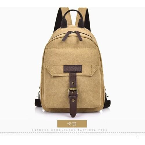 Mens Bag Trend Mini Canvas Backpack Mens Korean Fashion Backpack Outdoor Leisure College Student School Bag