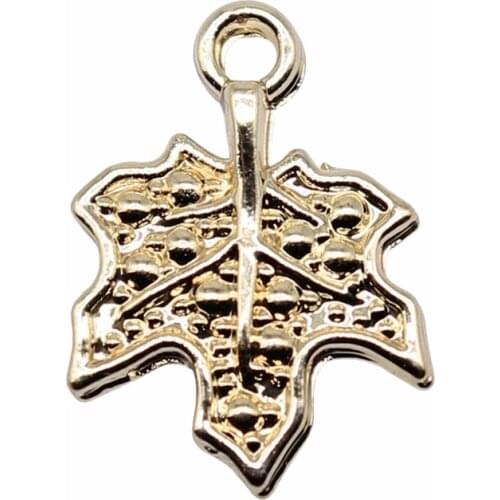 WYSIWYG 10pcs 15x11mm KC Gold Color Leaves Charms Pendant For Jewelry Making Earring Making Accessories