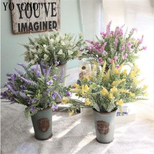 YO CHO Simulation Earhead Artificial Flowers Flocked Fake Flower DIY for Home Bridal Wedding Bouquet Decorative Flower Home