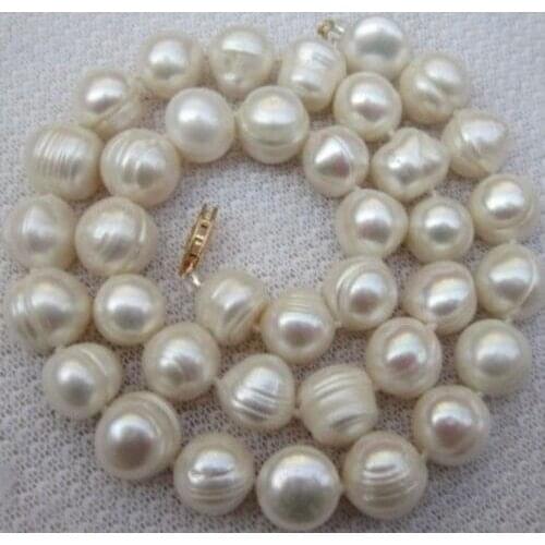 Among the white South Sea Baroque 11-12mm 2014 new free shipping pearl necklace 18inch BV337