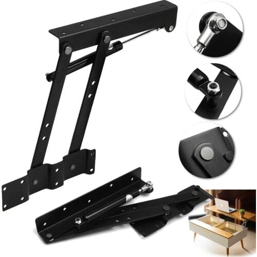 1 Pair Folding Spring Tea Table Hinge Industrial Furniture Lift Up Top Mechanism Hardware Lifting Rack Shelf For Computer Table