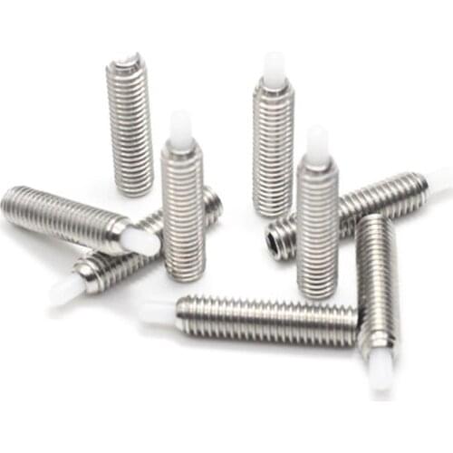1pcs M3 M4 M5 POM cylindrical plastic racing steel pin spring plunger stainless steel ball screw plungers