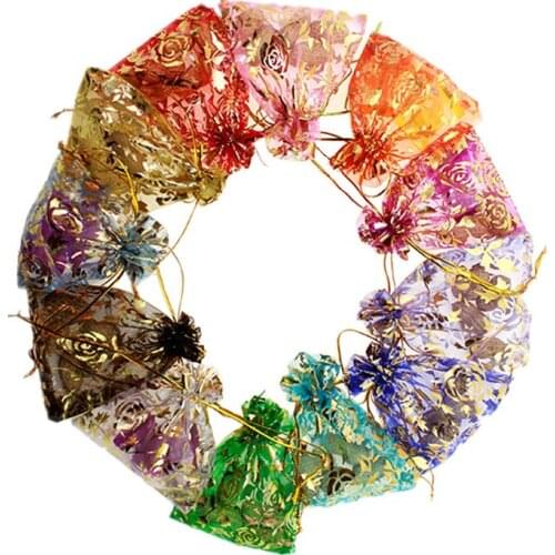 100 pcs 11x16cm Baby Shower Gift Bags Yarn Candy Bags Wedding Gifts For Guests Packaging Organza bags Wedding Supplies 8ZSH334