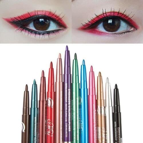 12 Colors Eyeliner Pencil Waterproof Highlighter Pen Eye Shadow Pencil Cosmetic Glitter Makeup Shimmer Cosmetic Kit