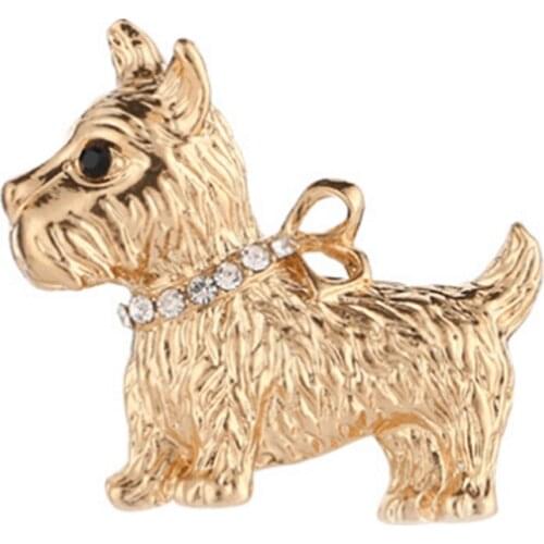 20pcs/lot free shipping 37mm gold plated poodle dog animal Jewelry ornament Pin Brooches