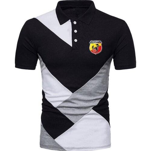 2021Summer stitching T-shirt Mens Abarth printing Comfortable Print Harajuku Slim Fit Tops Fashion Polo Sweatshirts T-shirts
