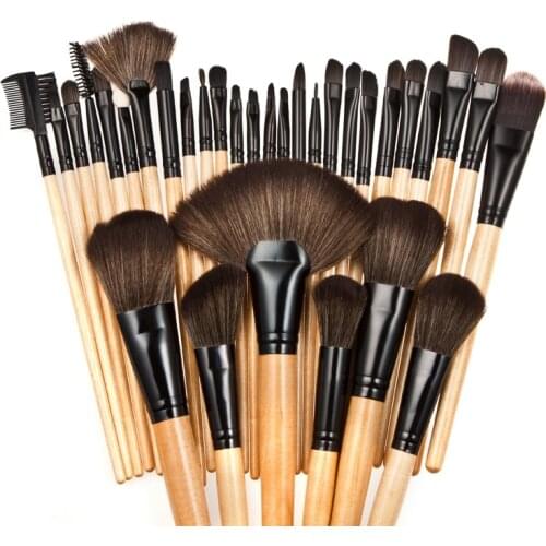 32Pcs/Set Makeup Brushes Set Pincel Maquiagem Professional Make Up Maquillaje Goat Hair Kit Cosmetic Set Brush+ Leather Bag