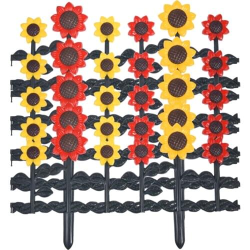 5PCS Sunflower Garden Picket Fence Detachable Durable And Waterproof Plastic Edging Outdoor Garden Plant Protect Borders right