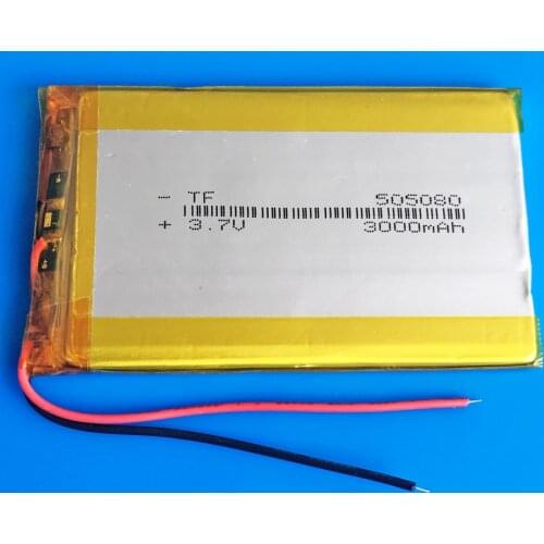 3.7V 3000mAh 505080 Polymer Lithium Lipo Rechargeable battery for GPS DVD PDA PAD power bank e-book camera tablet 5*50*80mm