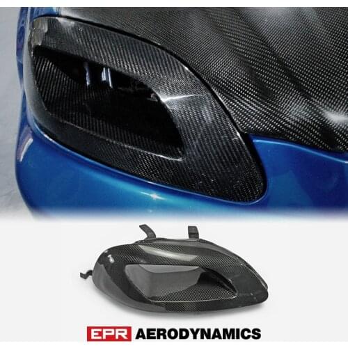 Car Accessories For Civic EK9 96-98 Carbon Fiber Headlight Air Duct RHS Glossy Fibre Bumper Vent Intake Body Kit Racing Trim