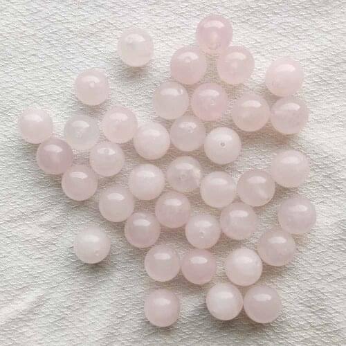 Fashion natural roses quartz stone round ball shape half hole beads for jewelry Accessories making 10mm wholesale 30pcs/lot free