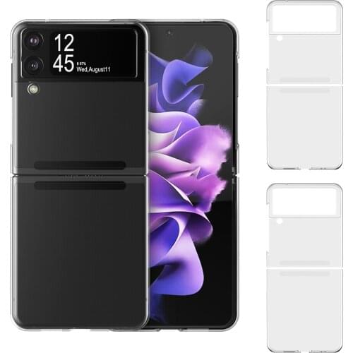 Case for Samsung Galaxy Z Flip 3 5G Thin Slim Fashion Shockproof Protective Cover Galaxy Z Flip Case Clear/PU Leather Phone Case