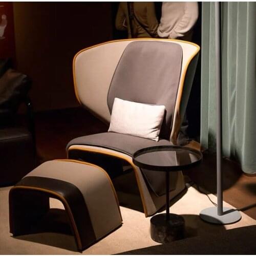 ChinaFurniture Manufacturing Factory Modern Light Luxury Leather Creative Foot Lounge Chair