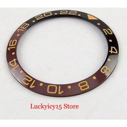 Black Red 38mm Ceramic Bezel Insert Fit 40mm Automatic Men Watch