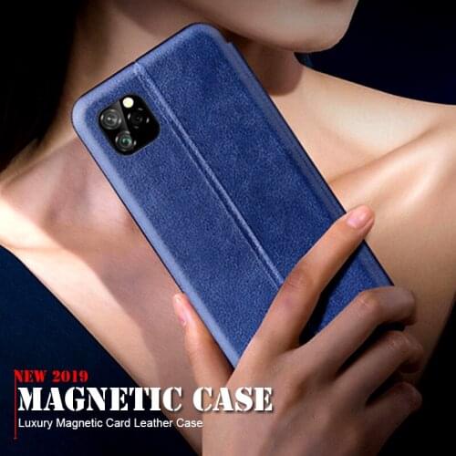 Magnetic With Card Leather Case For IPhone 11 Pro 11 Pro Max 6 7 8 Plus X XR XS Max Phone Cover On IPhone11 6.1 6.5 Coque Funda