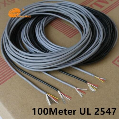 100M UL 2547 28/26/24 AWG Multi-core control cable copper wire shielded audio cable headphone cable signal line