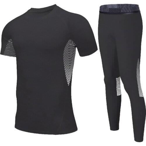 Mens Compression Tight Long sleeve Sportswear Suits Gym Tights Training Clothes Workout Jogging Sports Set Running Tracksuit