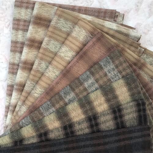 50*140cm Thick Soft Gradient Japanese Yarn Dyed Cotton Quilting Fabric Handmade patchwork Tissue Trimming Upholstery Sewing