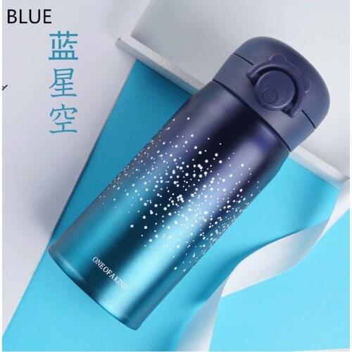 New Stainless Steel Vacuum Flask Wholesale Starry Sky Bounce Vacuum Vacuum Flask Student Water Cup Leakproof Straight Cup
