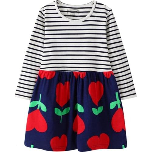 New Autumn Spring Girls Princess Cotton Childrens Clothing Party Western Style Long-Sleeved Girls Dress
