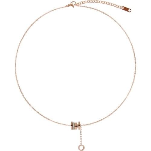 Wholesale Trendy Female Pendant Fashion Crystal Link Chain Choker Necklace Women Girl Metal Jewelry Accessory Party