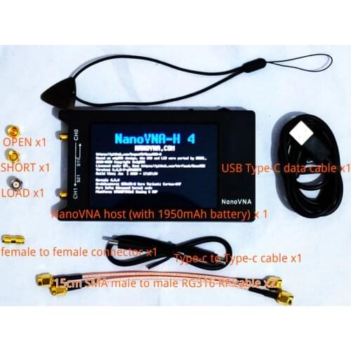 NanoVNA-H4 H 4inch LCD/VNA Vector Network Analyzer +1950mAh battery Original Hugen Touchscreen HF VHF UHF Antenna Analyzer + Box