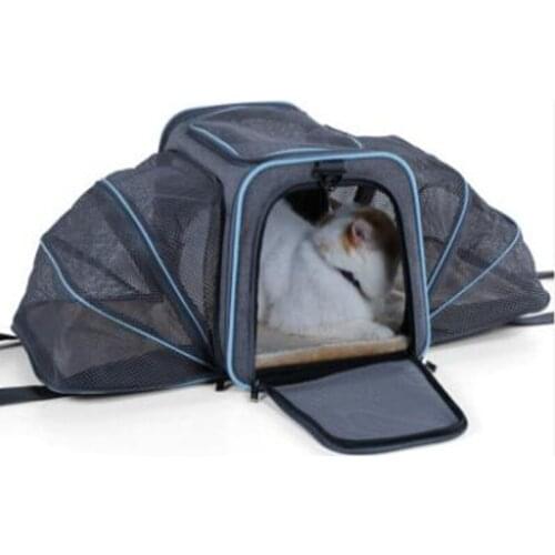 Portable Double exhibition Doggy Bag 600D Oxford Comfortable Cusions Steel Wire Frame Dog Crate Wear-resistant Dog cage