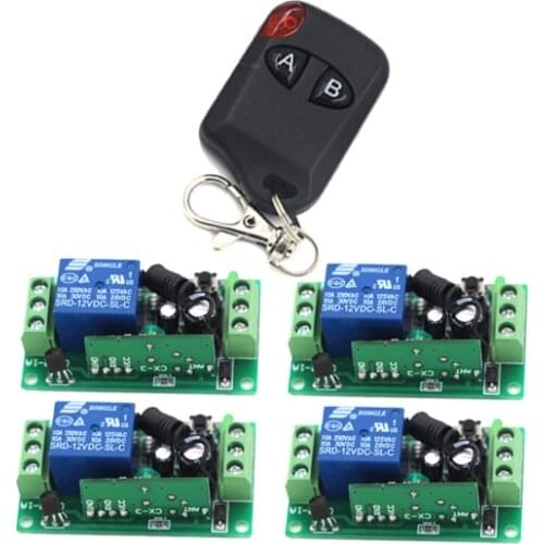 RF Wireless Remote Switch Mini Wireless Light Lamp LED Switch 4Receiver +1 Transmitter 315/433 Remote ON OFF Controller