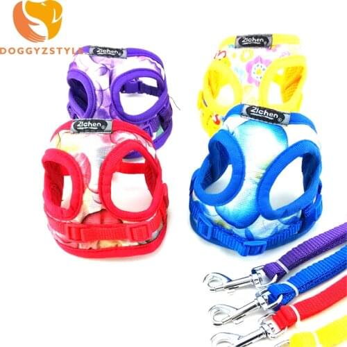 Adjustable Dog Harness Nylon Breathable Leash For Small Dogs Pet Vest Rope Walk Out Lead Set Puppy Cat Accessories DOGGYZATYLE