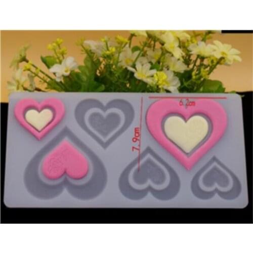DIY 3D Heart Geometric Shape Silicone Mold Chocolate Decorating Tools Candy Cupcake Baking Mould Muffin Mousse Cake Tray