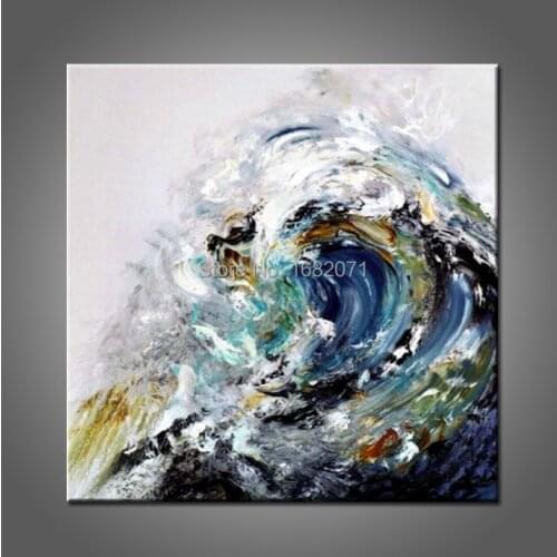 Strong Painter Team Handmade High Quality Abstract Seascape Oil Painting Waves Oil Painting On Canvas For Wall Decoration Art