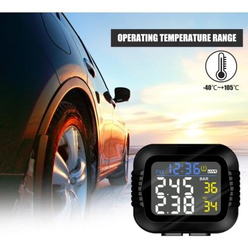 Motorcycle TPMS Motor Tire Pressure Tyre Temperature Monitoring Alarm System USB Charging LCD Display PMS Tire Monitor