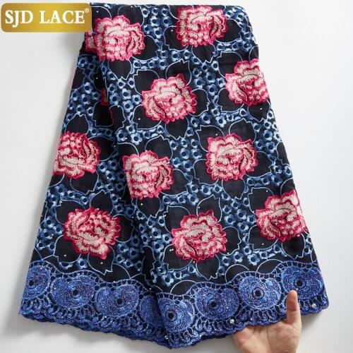 SJD LACE African Dry Lace Fabric Heavy Embroidery Designed Swiss Voile Laces In Switzerland For 2021 Latest Wedding Party A2290