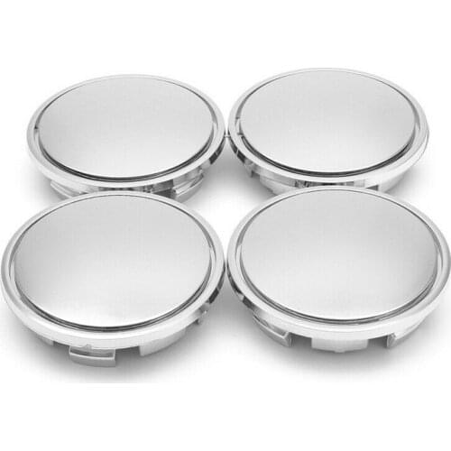 Universal 4x 65mm ABS Plastic Silver Car Wheel Center Cap Tyre Rim Hub Cap Cover
