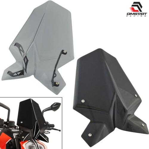 QMSTART Racing Windscreen Windshield Fly Screen Shield with Holder For KTM Duke200 Duke250 200 250 Duke 2017 2018 2019 2020 2021