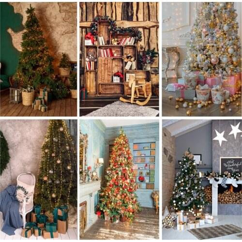 Vinyl Custom Christmas Day Photography Backdrops Prop Christmas Tree Festival Theme Photo Studio Background 20109SSD-01