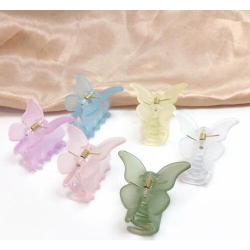 Acrylic resin hair clips Claw Sweet Fairy Butterfly Hairpin Clip Gradient Tie-Dye Colored Styling Tools Barrettes for Women Girl